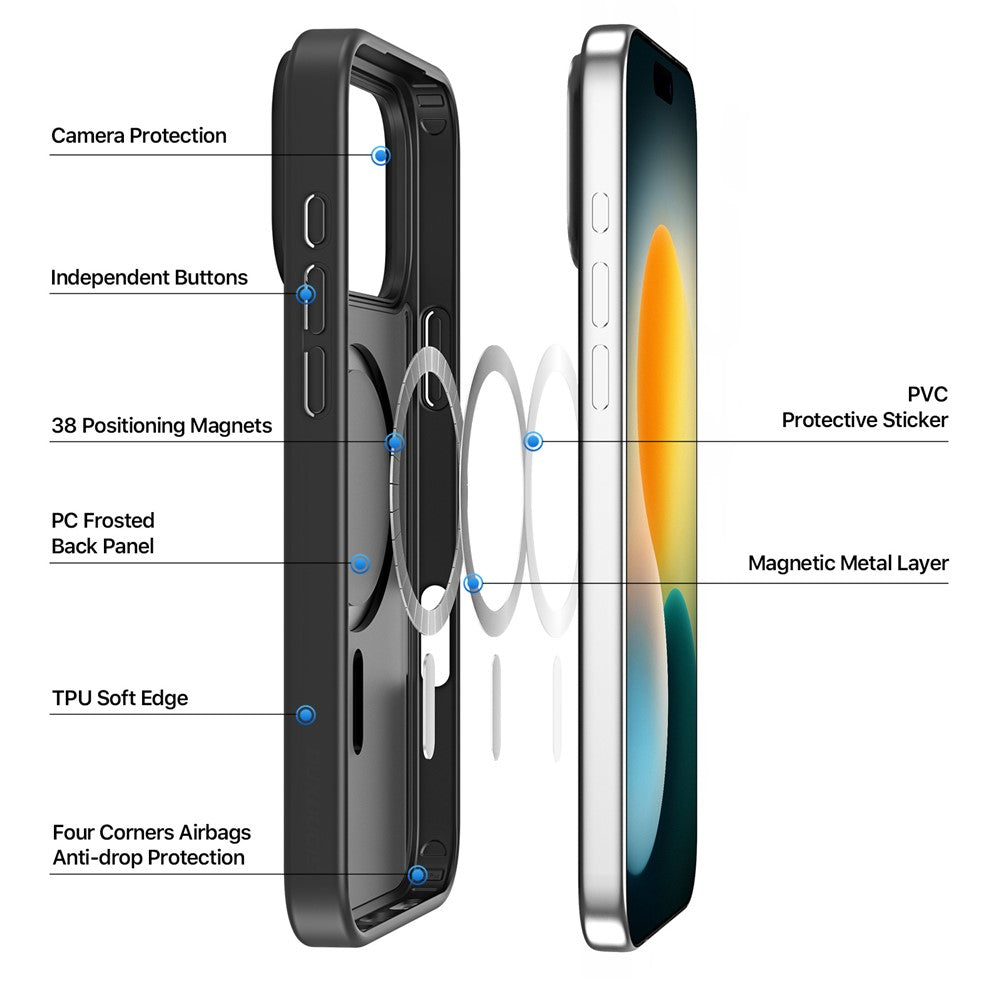 For iPhone 17 Pro Max Case DUX DUCIS Yind Series PC+TPU Phone Cover Compatible with MagSafe