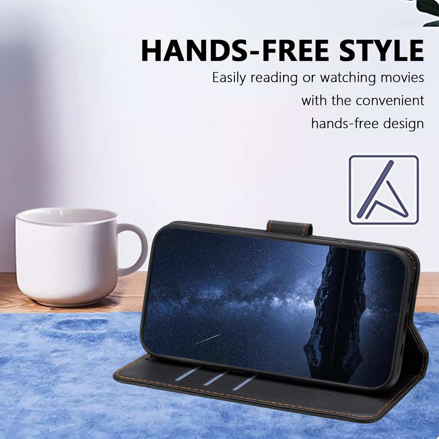 For iPhone 17 Pro Max Leather Case Wallet Stand Solid Color Anti Drop Phone Cover