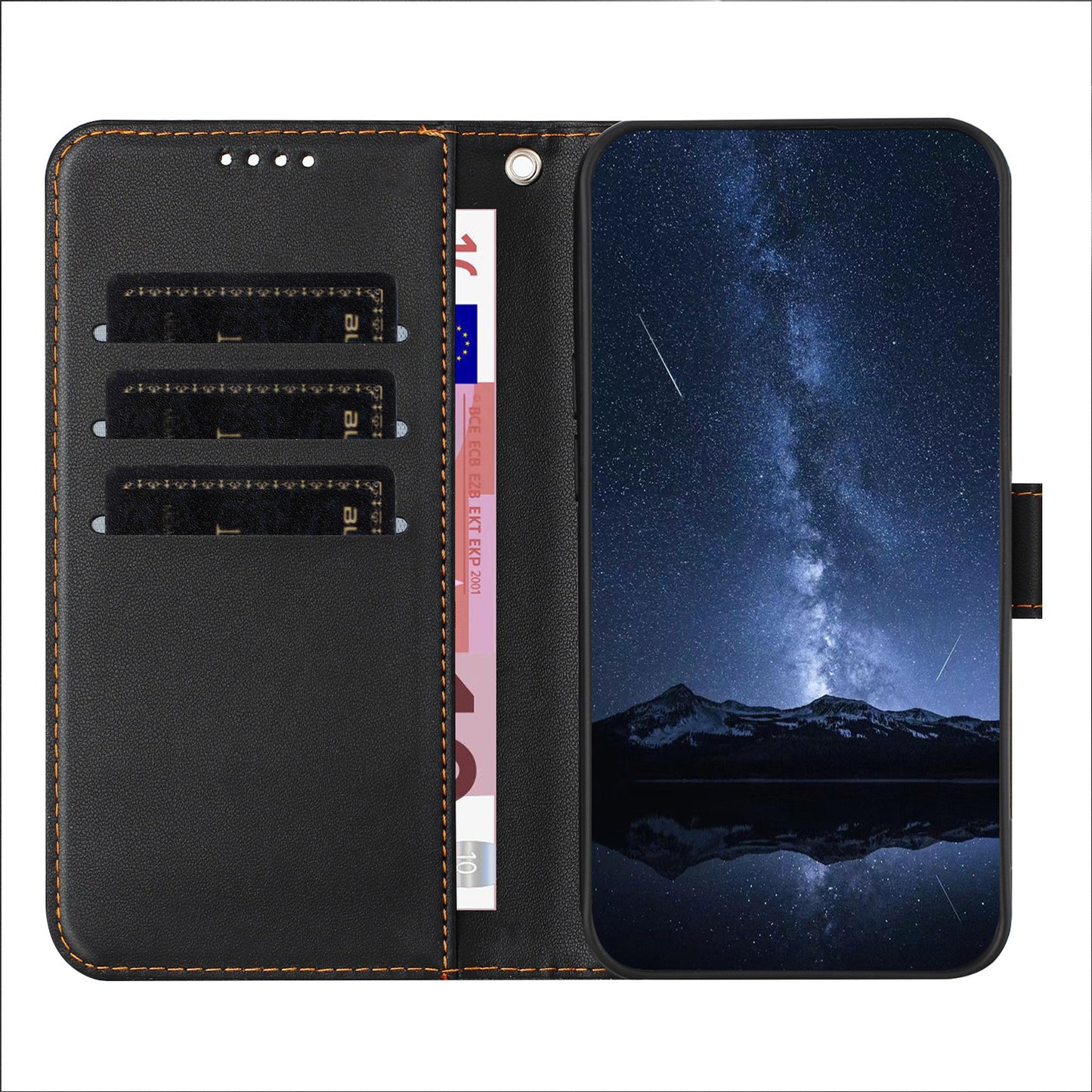 For iPhone 17 Pro Max Leather Case Wallet Stand Solid Color Anti Drop Phone Cover