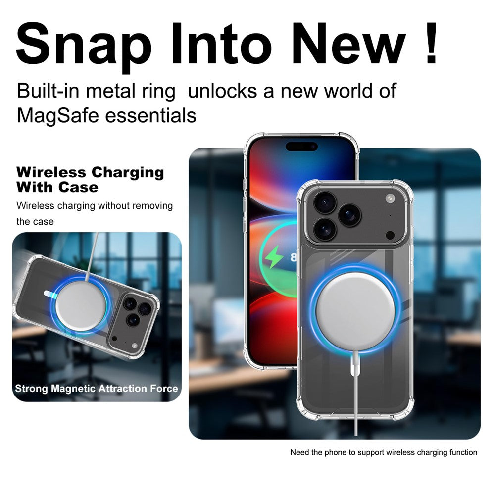 IMAK For iPhone 17 Pro Max Case Compatible with MagSafe Shockproof PC TPU Clear Phone Cover