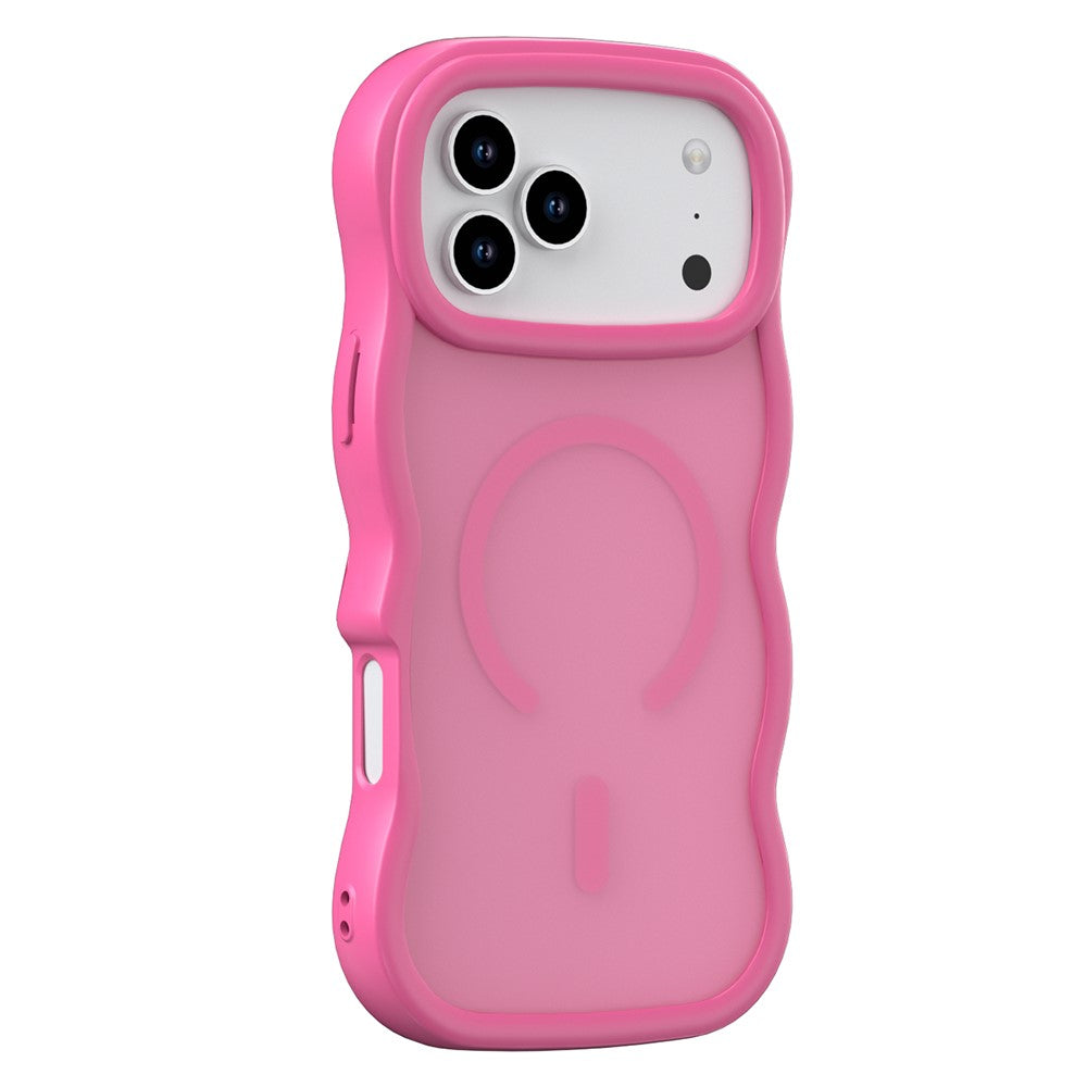 For iPhone 17 Pro Max Case Compatible with MagSafe TPU + PC Phone Back Cover Skin Touch Wave Shape