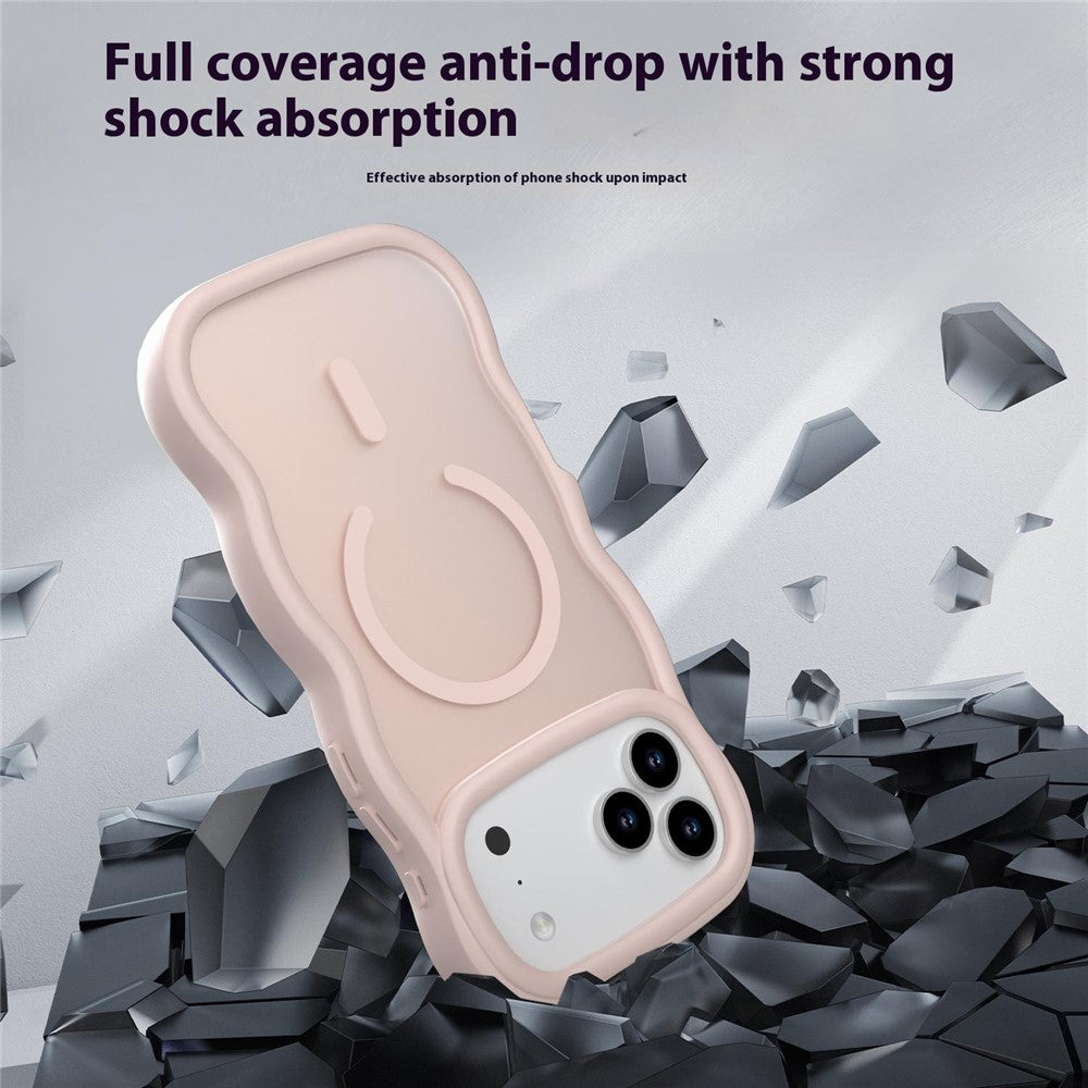 For iPhone 17 Pro Max Case Compatible with MagSafe TPU + PC Phone Back Cover Skin Touch Wave Shape