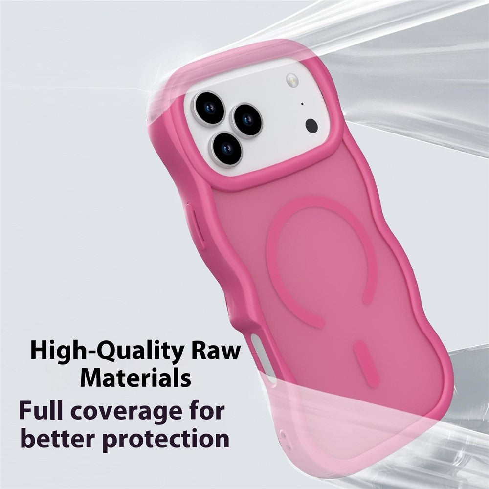 For iPhone 17 Pro Max Case Compatible with MagSafe TPU + PC Phone Back Cover Skin Touch Wave Shape