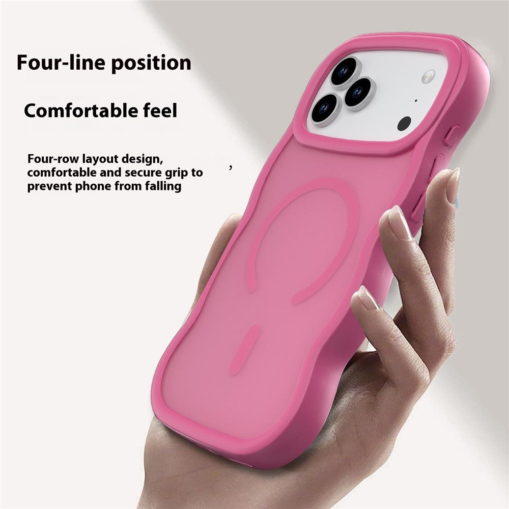 For iPhone 17 Pro Max Case Compatible with MagSafe TPU + PC Phone Back Cover Skin Touch Wave Shape