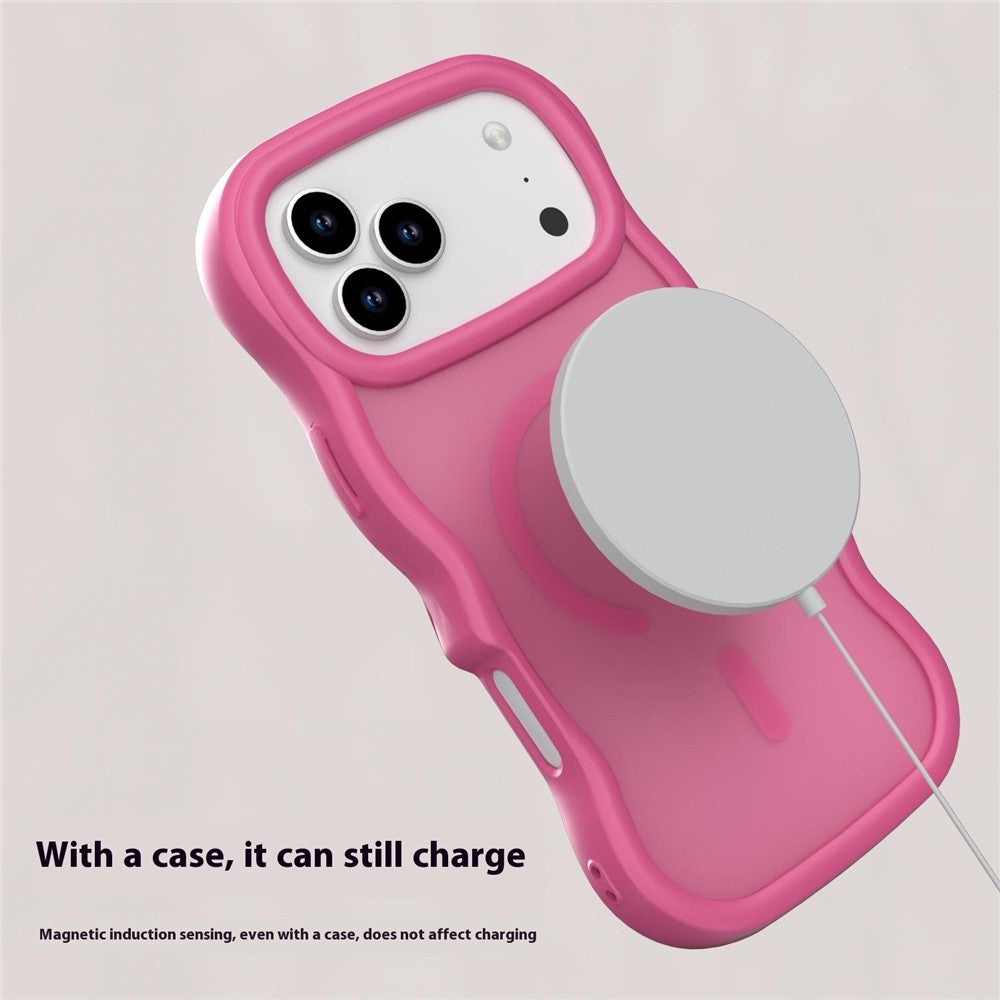 For iPhone 17 Pro Max Case Compatible with MagSafe TPU + PC Phone Back Cover Skin Touch Wave Shape