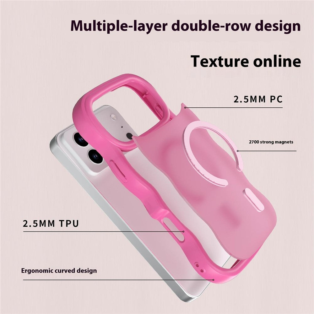 For iPhone 17 Pro Max Case Compatible with MagSafe TPU + PC Phone Back Cover Skin Touch Wave Shape