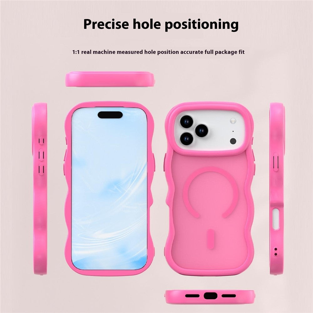For iPhone 17 Pro Max Case Compatible with MagSafe TPU + PC Phone Back Cover Skin Touch Wave Shape