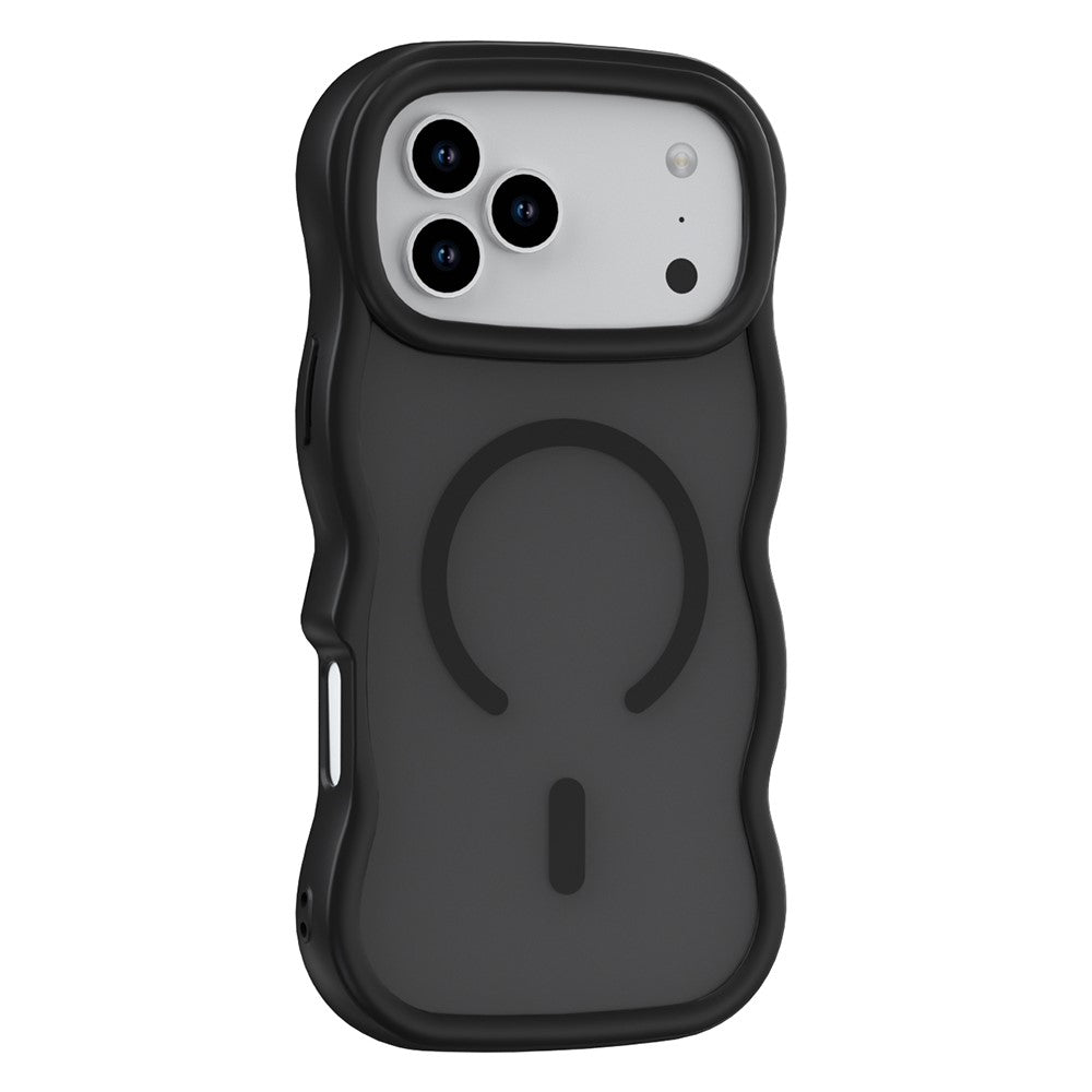 For iPhone 17 Pro Max Case Compatible with MagSafe TPU + PC Phone Back Cover Skin Touch Wave Shape