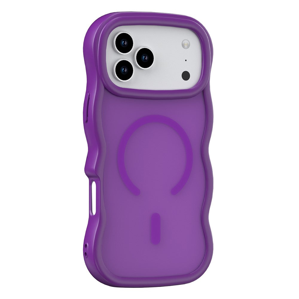 For iPhone 17 Pro Max Case Compatible with MagSafe TPU + PC Phone Back Cover Skin Touch Wave Shape