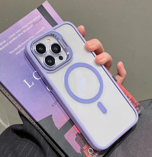 Magnetic iPhone Case with Stand & Lens Protector