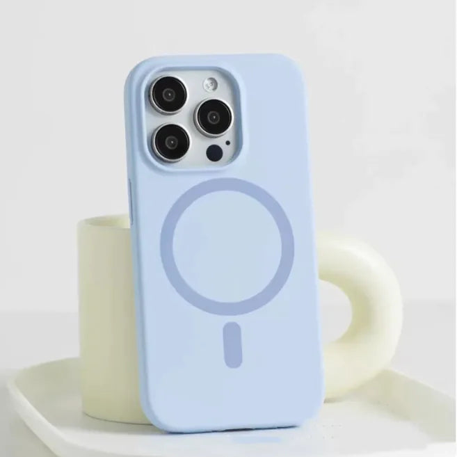 Liquid Magnetic Wireless Charging Silicone Case for iPhone (All-Inclusive, Shockproof, MagSafe-Compatible)