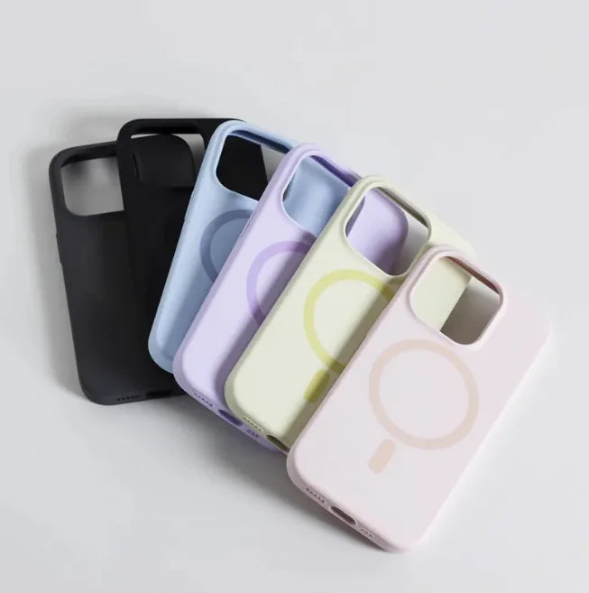 Liquid Magnetic Wireless Charging Silicone Case for iPhone (All-Inclusive, Shockproof, MagSafe-Compatible)