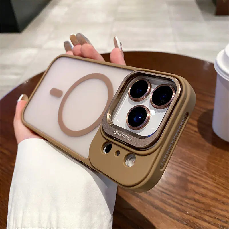 Magnetic Stand iPhone Case with Lens Protector