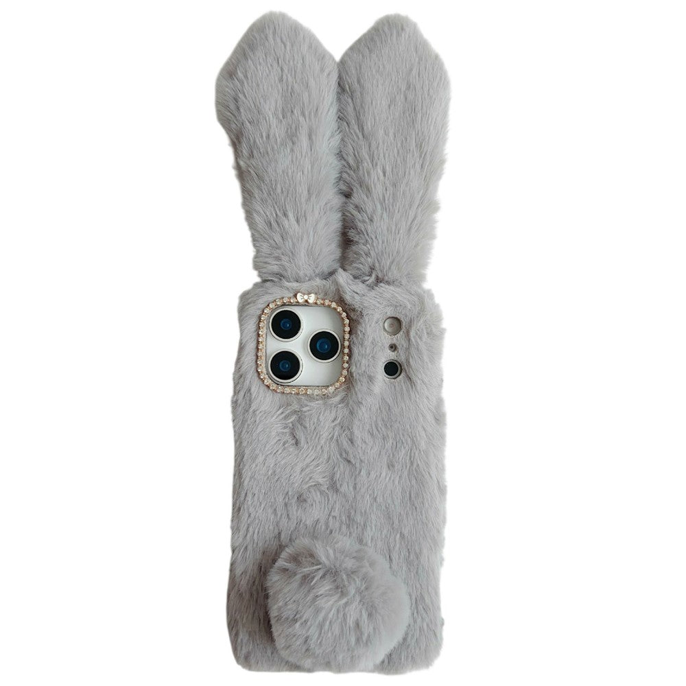For iPhone 17 Pro Max Case Plush Cute Bunny Winter Fluffy TPU Phone Cover