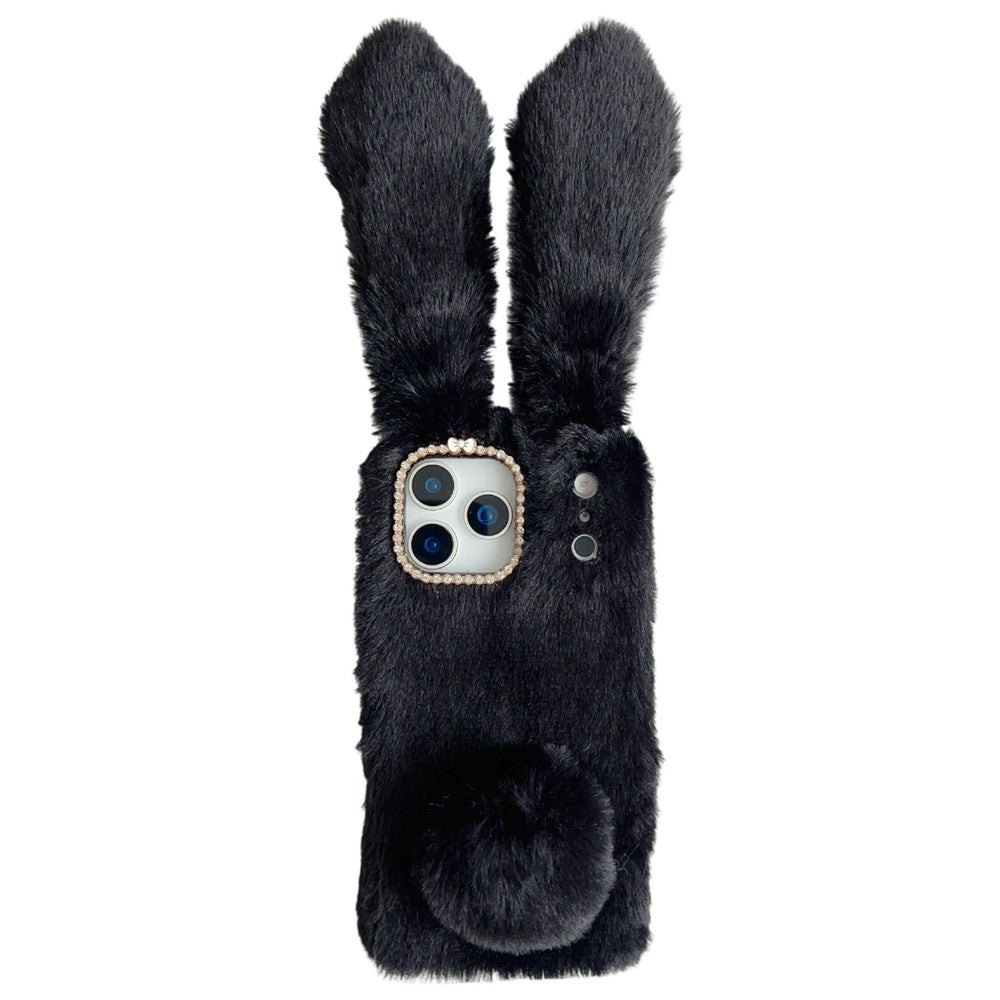 For iPhone 17 Pro Max Case Plush Cute Bunny Winter Fluffy TPU Phone Cover
