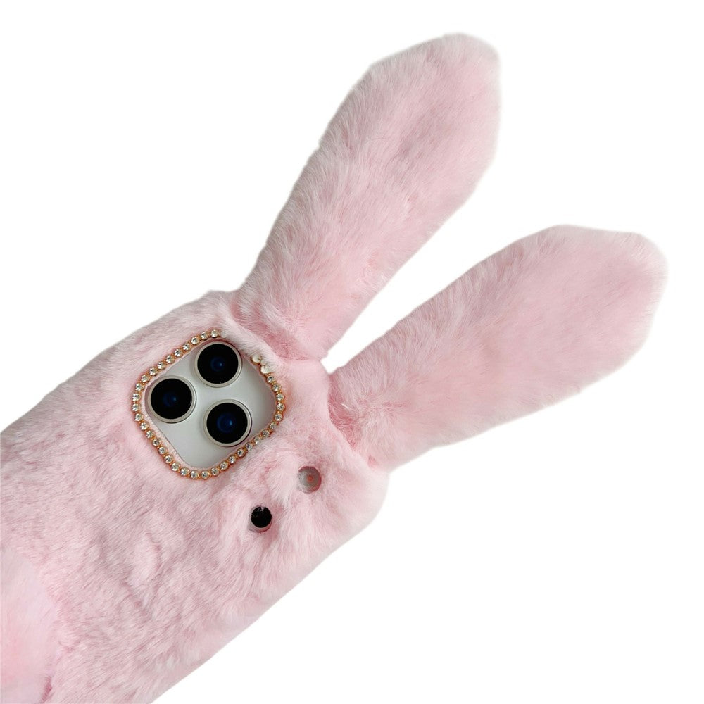 For iPhone 17 Pro Max Case Plush Cute Bunny Winter Fluffy TPU Phone Cover