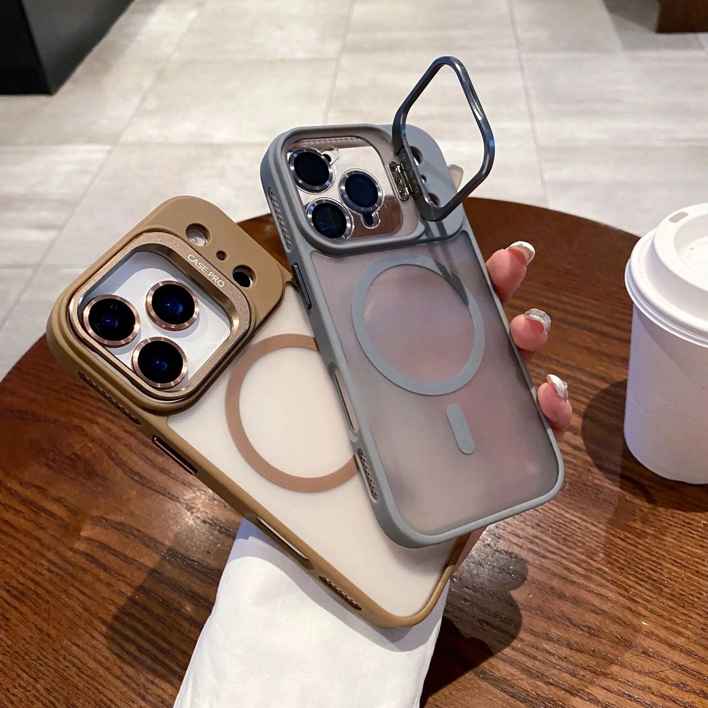 Magnetic Stand iPhone Case with Lens Protector