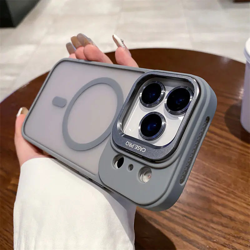 Magnetic Stand iPhone Case with Lens Protector