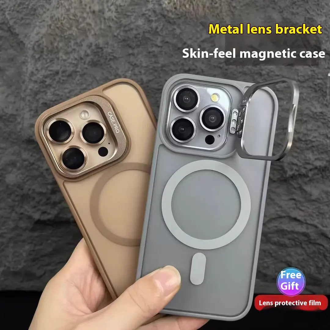 Magnetic Stand iPhone Case with Lens Protector