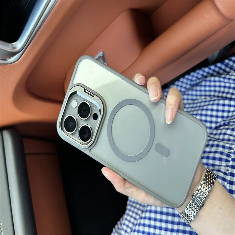 Magnetic iPhone Case with Stand & Lens Protector