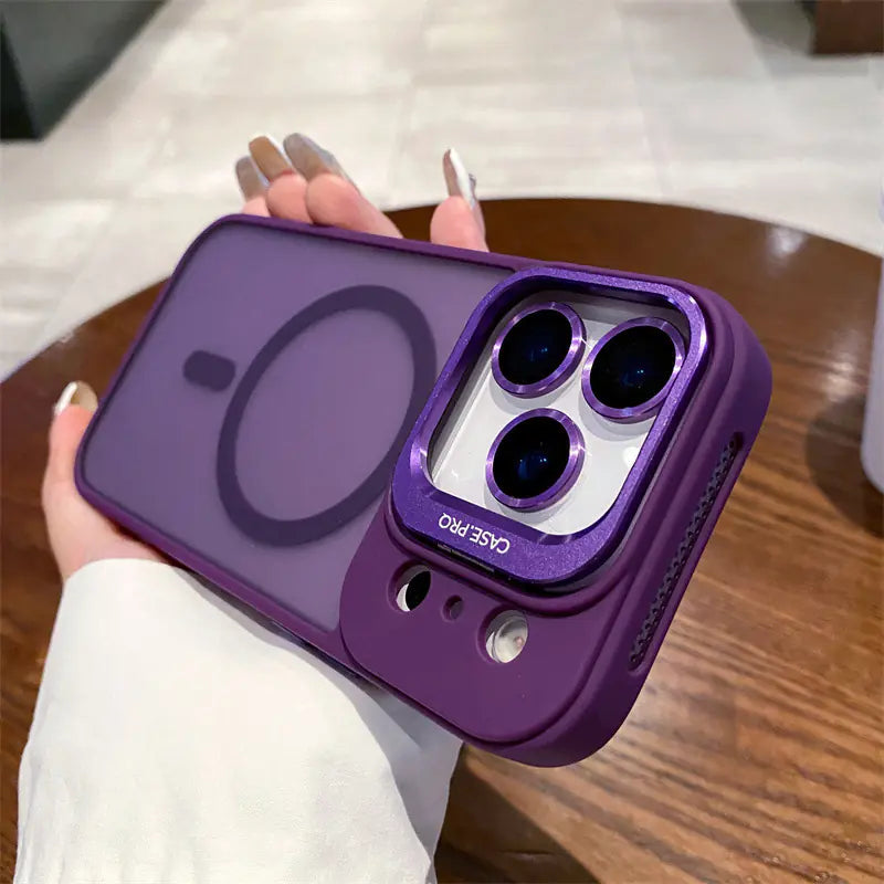 Magnetic Stand iPhone Case with Lens Protector