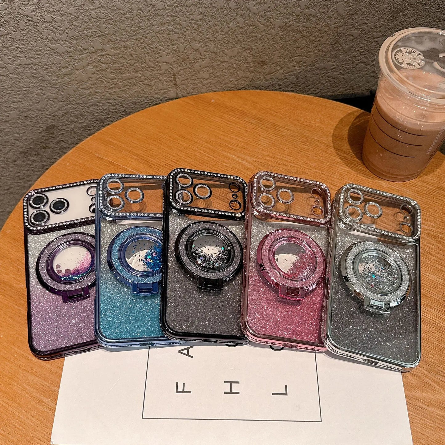 Diamond Magnetic Glitter iPhone Case with Stand