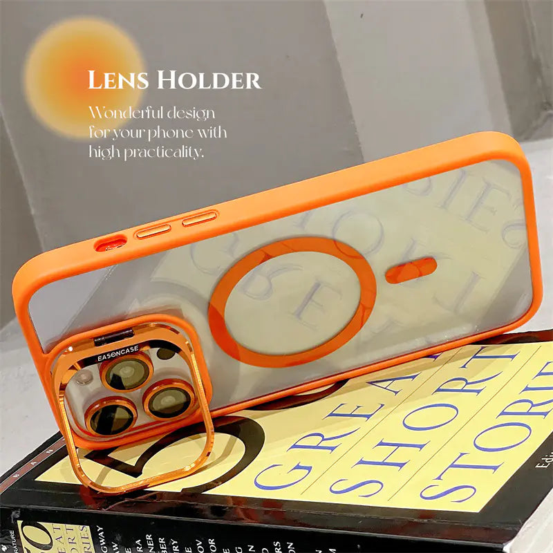 Magnetic iPhone Case with Stand & Lens Protector